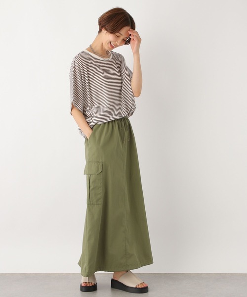 LEPSIM（レプシィム）の「シアーボーダー5分袖ドルマン　964234（Tシャツ/カットソー・レディース・ブルー/ブラウン/ブラック・FREE）」の8枚目の写真