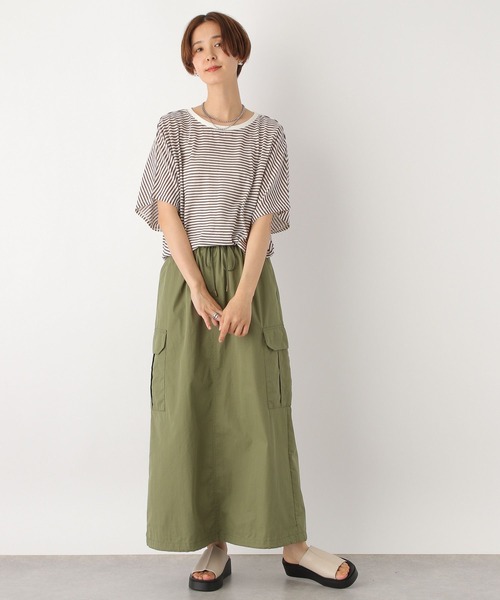 LEPSIM（レプシィム）の「シアーボーダー5分袖ドルマン　964234（Tシャツ/カットソー・レディース・ブルー/ブラウン/ブラック・FREE）」の9枚目の写真