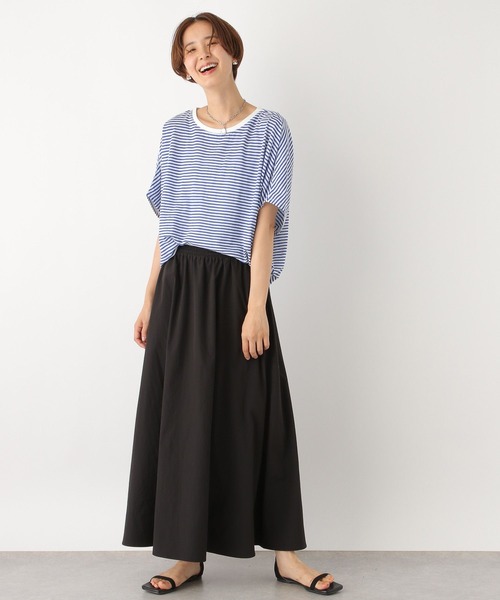 LEPSIM（レプシィム）の「シアーボーダー5分袖ドルマン　964234（Tシャツ/カットソー・レディース・ブルー/ブラウン/ブラック・FREE）」の15枚目の写真