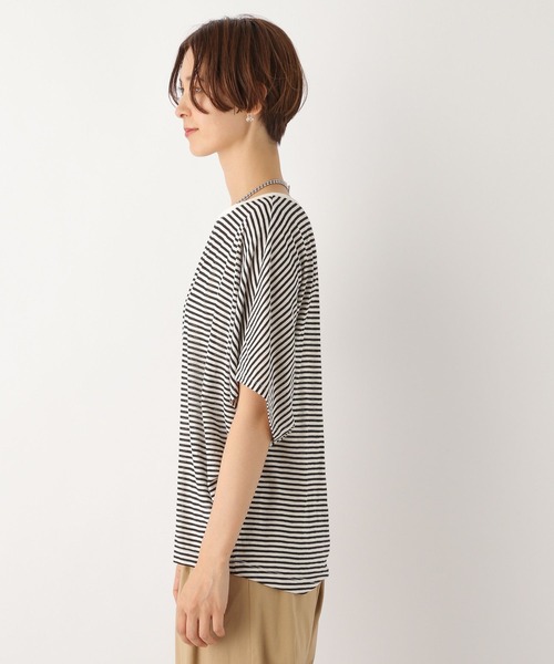 LEPSIM（レプシィム）の「シアーボーダー5分袖ドルマン　964234（Tシャツ/カットソー・レディース・ブルー/ブラウン/ブラック・FREE）」の18枚目の写真