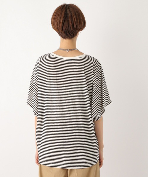 LEPSIM（レプシィム）の「シアーボーダー5分袖ドルマン　964234（Tシャツ/カットソー・レディース・ブルー/ブラウン/ブラック・FREE）」の19枚目の写真