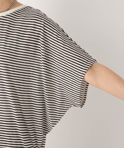 LEPSIM（レプシィム）の「シアーボーダー5分袖ドルマン　964234（Tシャツ/カットソー・レディース・ブルー/ブラウン/ブラック・FREE）」の21枚目の写真