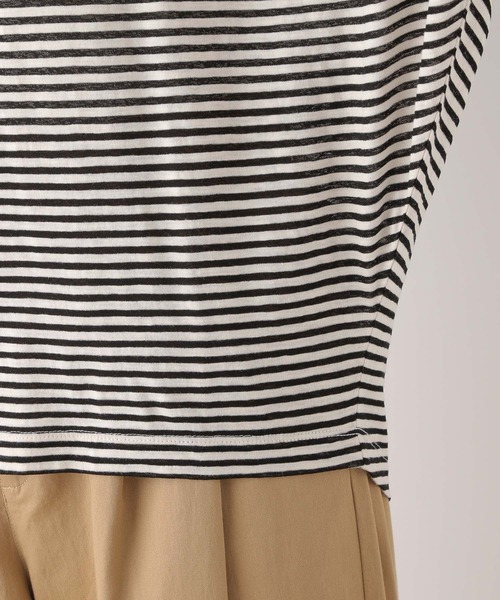 LEPSIM（レプシィム）の「シアーボーダー5分袖ドルマン　964234（Tシャツ/カットソー・レディース・ブルー/ブラウン/ブラック・FREE）」の22枚目の写真