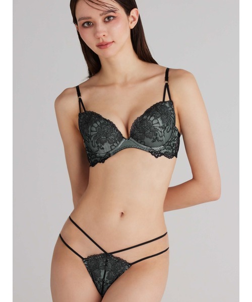 RAVIJOUR ファンフラワーブラショーツTバックセットE75 M ラヴィジュール RAVIJOUR ファンフラワー エンブレース Tバック