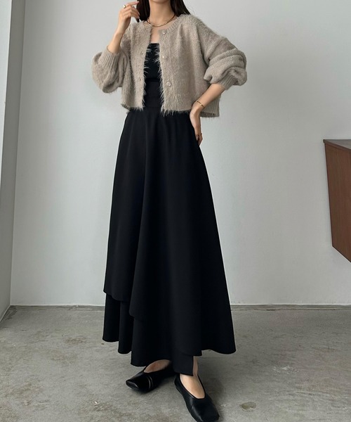 callautia(カラウティア)の「ショートシャギーニットカーディガン(カーディガン/ボレロ・レディース・グレイッシュベージュ/アイボリー/ブラック/ブルー/ライトブラウン・FREE/LARGE/MEDIUM)」の7枚目の写真