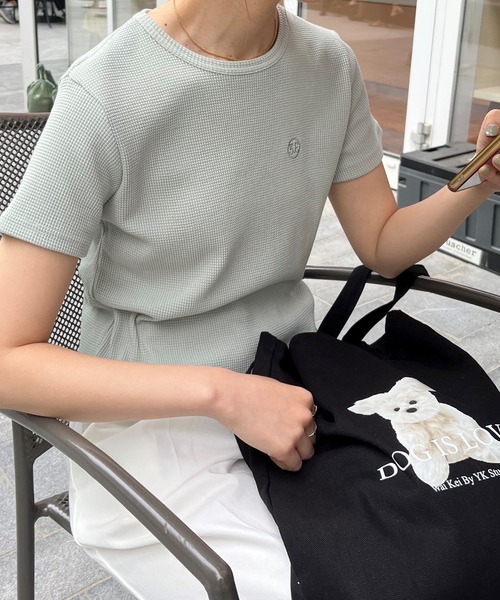 3.3 Field Trip (3.3フィールドトリップ)の「3.3 Field Trip/ロゴT 2970130(Tシャツ/カットソー・レディース・アイボリー/セージグリーン・FREE)」の9枚目の写真