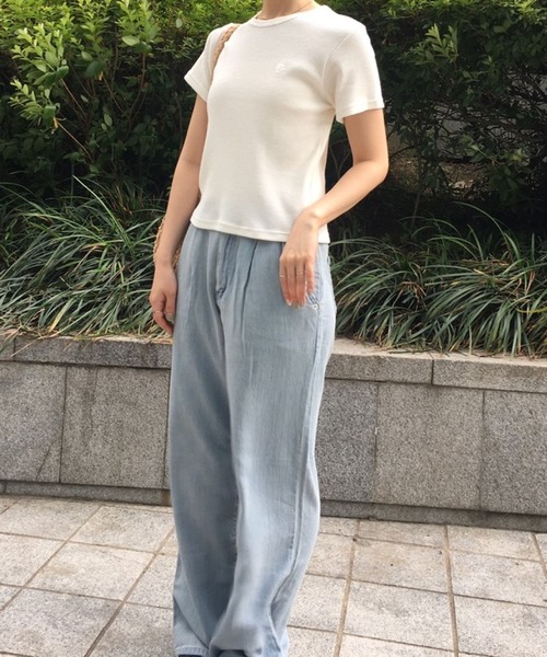 3.3 Field Trip (3.3フィールドトリップ)の「3.3 Field Trip/ロゴT 2970130(Tシャツ/カットソー・レディース・アイボリー/セージグリーン・FREE)」の18枚目の写真