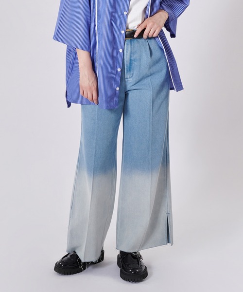 セール】GRADATION DENIM WIDE PANTS / グラデーションデニム