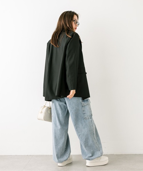 OLIVE des OLIVE（オリーブデオリーブ）の「【セットアップ対応】ボクシーテーラードジャケット　1032070050（テーラードジャケット・レディース・チャコールグレー/ブラック/ピンク/チェック・FREE）」の7枚目の写真