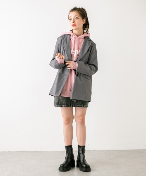 OLIVE des OLIVE（オリーブデオリーブ）の「【セットアップ対応】ボクシーテーラードジャケット　1032070050（テーラードジャケット・レディース・チャコールグレー/ブラック/ピンク/チェック・FREE）」の15枚目の写真