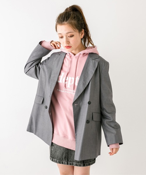 OLIVE des OLIVE（オリーブデオリーブ）の「【セットアップ対応】ボクシーテーラードジャケット　1032070050（テーラードジャケット・レディース・チャコールグレー/ブラック/ピンク/チェック・FREE）」の18枚目の写真