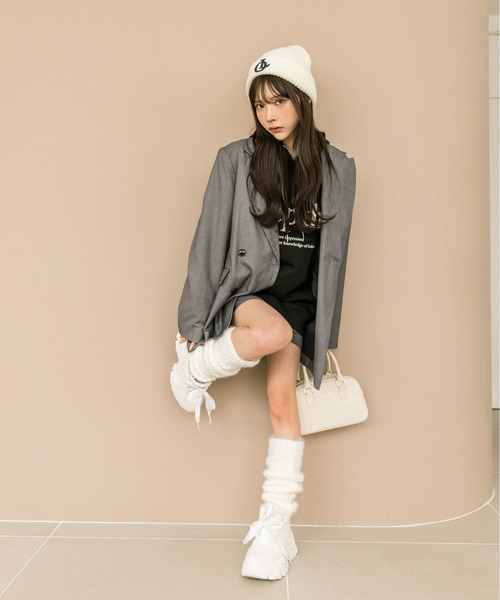 OLIVE des OLIVE（オリーブデオリーブ）の「【セットアップ対応】ボクシーテーラードジャケット　1032070050（テーラードジャケット・レディース・チャコールグレー/ブラック/ピンク/チェック・FREE）」の12枚目の写真