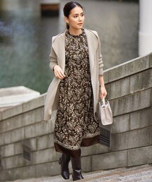 自由区（ジユウク）の「オータムダリアプリント ワンピース