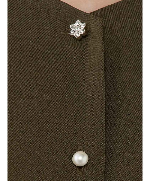 Perfect Suit FActory（パーフェクトスーツファクトリー）の「【お仕事OK】ダブルツイル　前明きブラウス　MIXビジューボタン　ピンク/カーキ（シャツ/ブラウス・レディース・サーモンピンク/カーキ・L/S/M）」の17枚目の写真