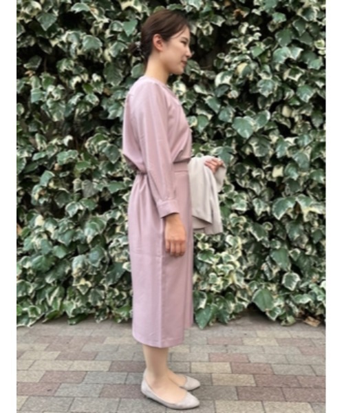 Perfect Suit FActory（パーフェクトスーツファクトリー）の「【お仕事OK】ダブルツイル　前明きブラウス　MIXビジューボタン　ピンク/カーキ（シャツ/ブラウス・レディース・サーモンピンク/カーキ・L/S/M）」の11枚目の写真