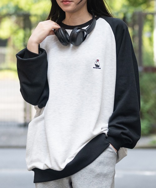 Red Cap Girl（レッドキャプガール）の「【a-r】〔Red Cap Girl/レッドキャップガール〕ワンポイント刺繍 ラグラン クルーネックスウェット（スウェット・メンズ・ネイビー/ダークグレー/カーキ/ブラック/オレンジ/カーキ系1・MEDIUM/LARGE/X-LARGE）」の9枚目の写真