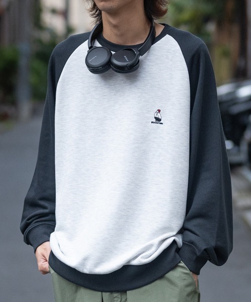 Red Cap Girl（レッドキャプガール）の「【a-r】〔Red Cap Girl/レッドキャップガール〕ワンポイント刺繍 ラグラン クルーネックスウェット（スウェット・メンズ・ネイビー/ダークグレー/カーキ/ブラック/オレンジ/カーキ系1・MEDIUM/LARGE/X-LARGE）」の10枚目の写真