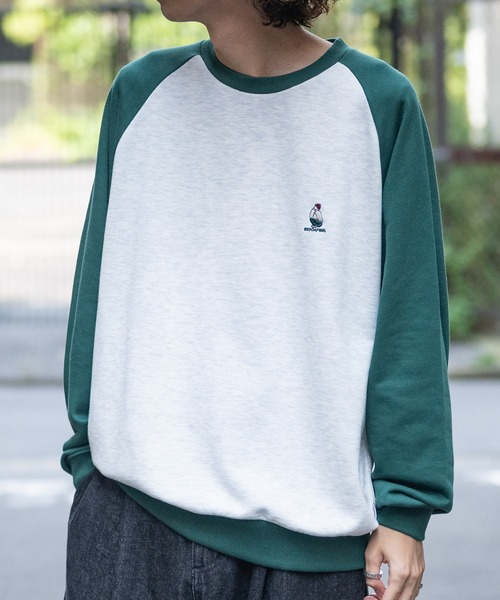 Red Cap Girl（レッドキャプガール）の「【a-r】〔Red Cap Girl/レッドキャップガール〕ワンポイント刺繍 ラグラン クルーネックスウェット（スウェット・メンズ・ネイビー/ダークグレー/カーキ/ブラック/オレンジ/カーキ系1・MEDIUM/LARGE/X-LARGE）」の11枚目の写真