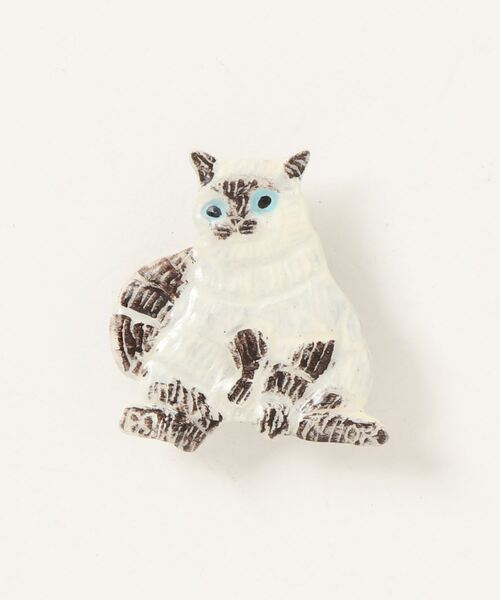 kimonomachi（キモノマチ）の「帯留め 単品 猫の帯留め 日本製 洒落小物 着物、浴衣に 帯どめ 帯留 和装小物　ネコ　パンダ　フレンチブルドッグ　リボン　和装小物（和装小物・レディース・ホワイト/ホワイト×ブラック/ブラック/ホワイト×カーキブラウン/シルバー/ゴールド/ブラック×ホワイト・ONE SIZE）」の15枚目の写真
