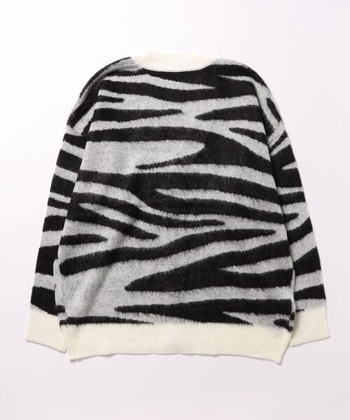 STYLEBLOCK（スタイルブロック）の「ゼブラ柄ジャガードオーバーカーディガン（カーディガン/ボレロ・レディース・ブラック/モカ/ブラウン・M）」の8枚目の写真