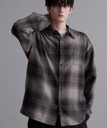 MONO-MART | オーバーサイズビエラオンブレチェックL/Sシャツ(シャツ/ブラウス)