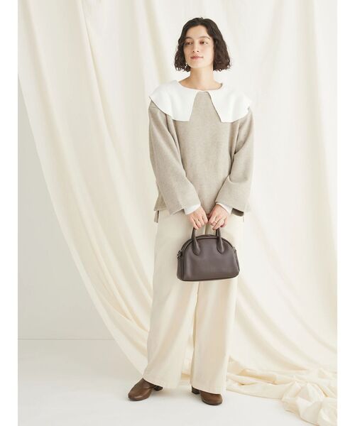 CRAFT STANDARD BOUTIQUE（クラフトスタンダードブティック）の「コーデュロイリラックスパンツ（その他パンツ・レディース・ブラウン/アイボリー/グレイッシュベージュ・L/M）」の11枚目の写真