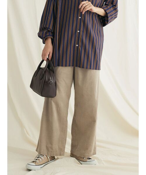 CRAFT STANDARD BOUTIQUE（クラフトスタンダードブティック）の「コーデュロイリラックスパンツ（その他パンツ・レディース・ブラウン/アイボリー/グレイッシュベージュ・L/M）」の12枚目の写真