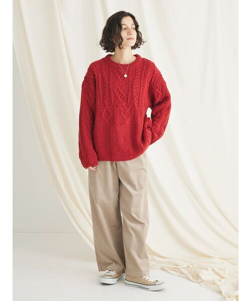 CRAFT STANDARD BOUTIQUE（クラフトスタンダードブティック）の「コーデュロイリラックスパンツ（その他パンツ・レディース・ブラウン/アイボリー/グレイッシュベージュ・L/M）」の16枚目の写真