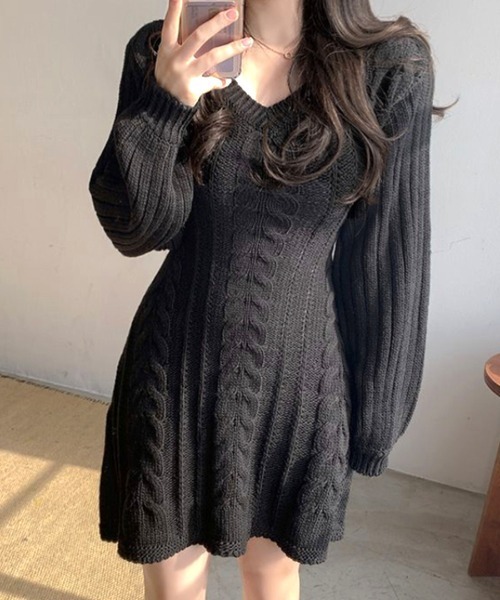 【関税込み】HYEIN SEO ブラック ケーブル ミニワンピース HYEIN SEO(ヘインソ) ワンピース(レディース) - 海外通販のBUYMA