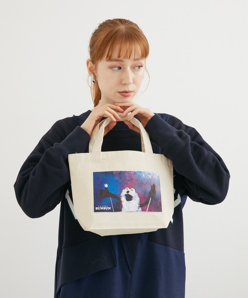 Paradise Picnic（パラダイスピクニック）の「【パペットスンスン】ランチトートバッグ（トートバッグ・レディース・アイボリー/グレー・FREE）」の12枚目の写真