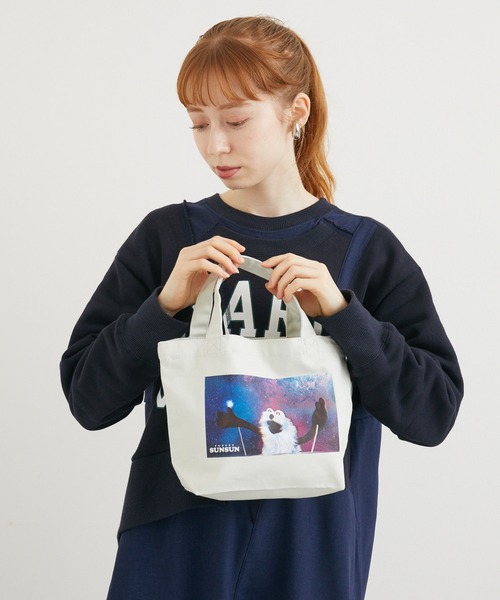 Paradise Picnic（パラダイスピクニック）の「【パペットスンスン】ランチトートバッグ（トートバッグ・レディース・アイボリー/グレー・FREE）」の13枚目の写真