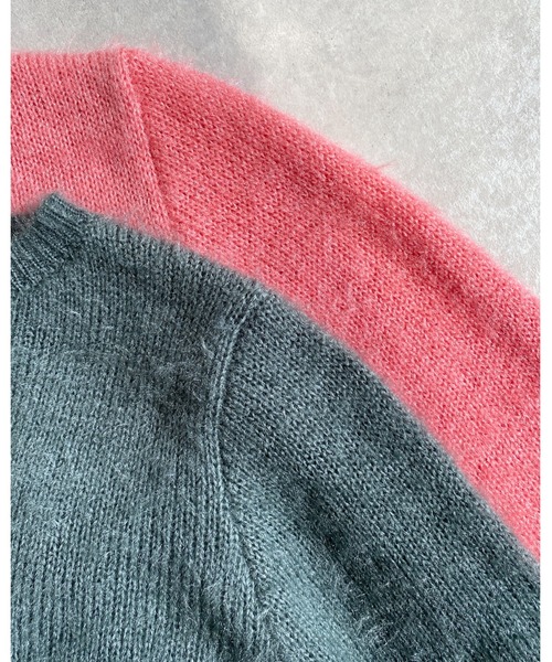 She's Closet(シーズクローゼット)の「ショート丈長袖グリッターラメシャギーニット(ニット/セーター・レディース・アイボリー/ピンク/グレイッシュブルー・FREE)」の7枚目の写真