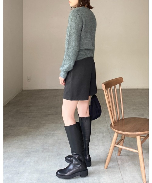 She's Closet(シーズクローゼット)の「ショート丈長袖グリッターラメシャギーニット(ニット/セーター・レディース・アイボリー/ピンク/グレイッシュブルー・FREE)」の9枚目の写真