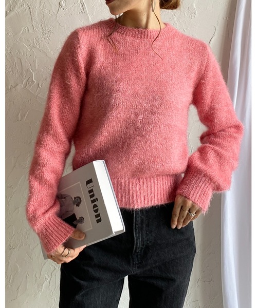 She's Closet(シーズクローゼット)の「ショート丈長袖グリッターラメシャギーニット(ニット/セーター・レディース・アイボリー/ピンク/グレイッシュブルー・FREE)」の18枚目の写真