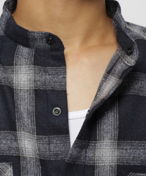 セール】[NUMERALS]チェックバンドカラーシャツ（シャツ