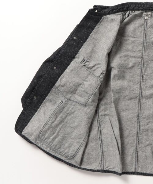 GOLD（ゴールド）の「東洋エンタープライズ GOLD / ゴールド：RECYCLED WASTE SUVIN COTTON YARN 11.5oz. DENIM WORK COAT：23B-GL15377A[MUS]（デニムジャケット・メンズ・ブラック/ネイビー・L/M）」の4枚目の写真