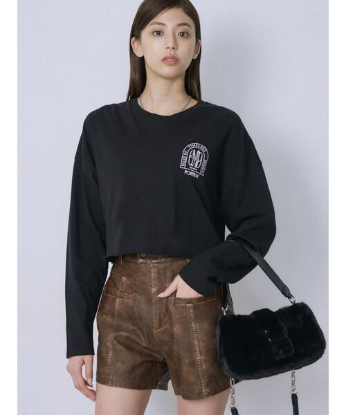 EMODA（エモダ）の「フェイクレザーハイウエストショートパンツ（その他パンツ・レディース・ブラック/ブラウン・MEDIUM/SMALL）」の12枚目の写真