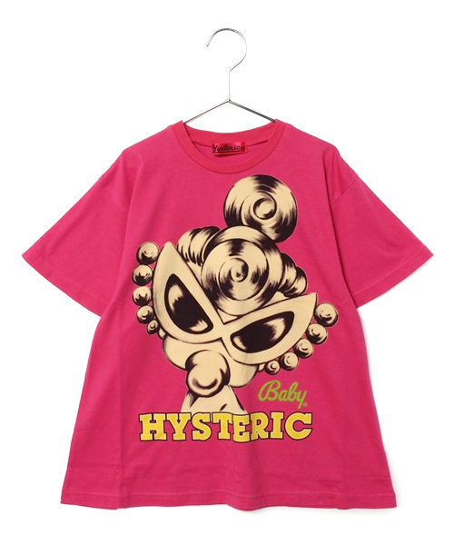 HYSTERIC MINI（ヒステリックミニ）の「PIN UP BABY MINI BIG-Tシャツ（Tシャツ/カットソー・キッズ・ピンク/ブラック・120/100/110）」の2枚目の写真