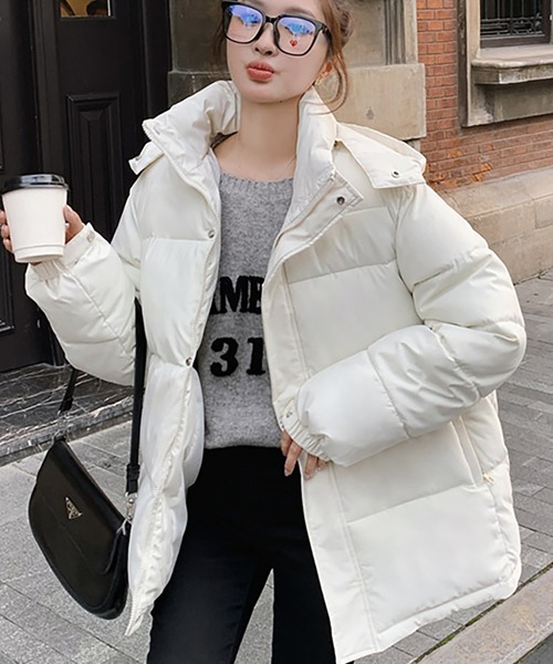 Girly Doll（ガーリードール）の「フード付きミドル丈中綿ジャケット