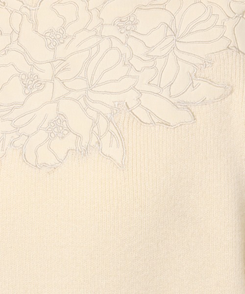 mysty woman（ミスティウーマン）の「フラワー刺繍ニット 992978（ニット/セーター・レディース・グレイッシュブルー/アイボリー/ブラック・FREE）」の18枚目の写真