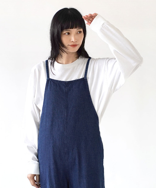e-zakkamania stores(イーザッカマニアストアーズ)の「10ozデニム セミワイドサロペット(サロペット/オーバーオール・レディース・インディゴブルー/ブラック・フリー)」の15枚目の写真