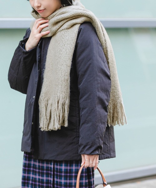 RODE SKO（ロデスコ）の「ラッセル起毛マフラー（マフラー・レディース・オフホワイト/グレー/ミント・ONE）」の3枚目の写真