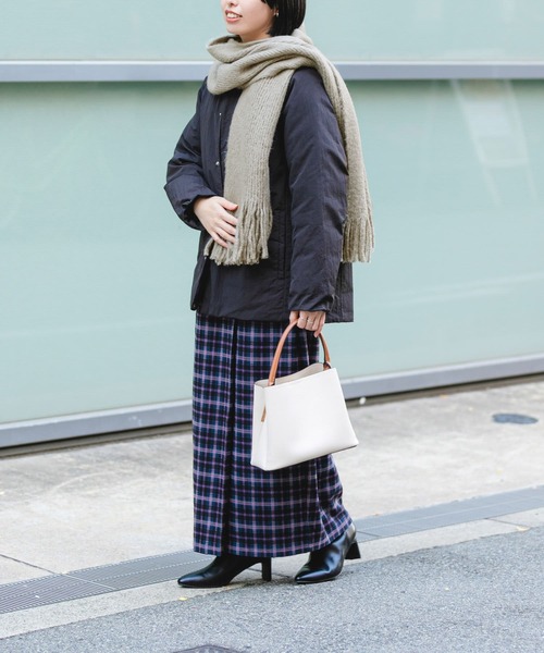 RODE SKO（ロデスコ）の「ラッセル起毛マフラー（マフラー・レディース・オフホワイト/グレー/ミント・ONE）」の8枚目の写真