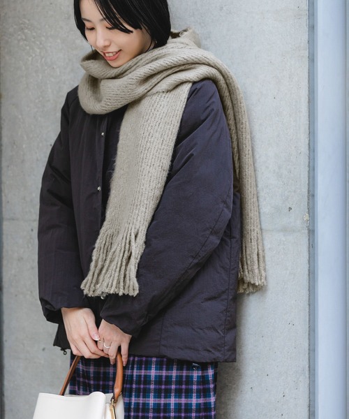 RODE SKO（ロデスコ）の「ラッセル起毛マフラー（マフラー・レディース・オフホワイト/グレー/ミント・ONE）」の11枚目の写真