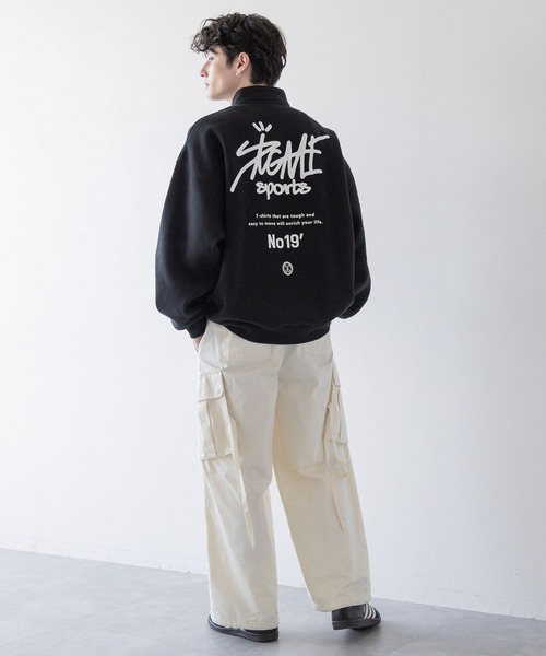 SIGNAL SPORTS(シグナルスポーツ)の「【SIGNAL SPORTS】裏起毛/タギングデザイン/ヘビーウェイトコットン/ハーフジッププルオーバースウェット(スウェット・メンズ・ブラック/ホワイト/イエロー/グリーン・LARGE/MEDIUM)」の8枚目の写真