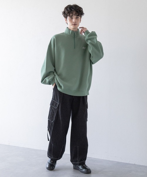 SIGNAL SPORTS(シグナルスポーツ)の「【SIGNAL SPORTS】裏起毛/タギングデザイン/ヘビーウェイトコットン/ハーフジッププルオーバースウェット(スウェット・メンズ・ブラック/ホワイト/イエロー/グリーン・LARGE/MEDIUM)」の11枚目の写真