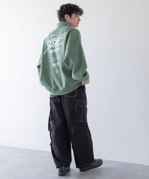 SIGNAL SPORTS(シグナルスポーツ)の「【SIGNAL SPORTS】裏起毛/タギングデザイン/ヘビーウェイトコットン/ハーフジッププルオーバースウェット(スウェット・メンズ・ブラック/ホワイト/イエロー/グリーン・LARGE/MEDIUM)」の12枚目の写真