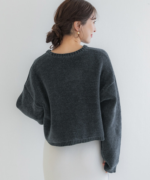 coca（coca）（コカ）の「フワもち立体ロゴニット（ニット/セーター・レディース・アイボリー/グリーン/チャコール・M/L）」の10枚目の写真