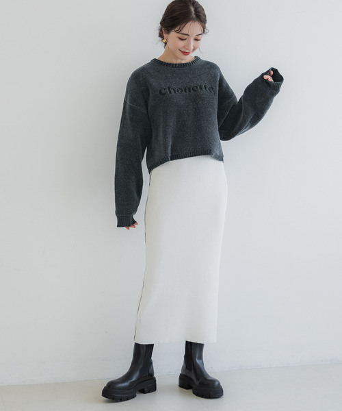 coca（coca）（コカ）の「フワもち立体ロゴニット（ニット/セーター・レディース・アイボリー/グリーン/チャコール・M/L）」の13枚目の写真