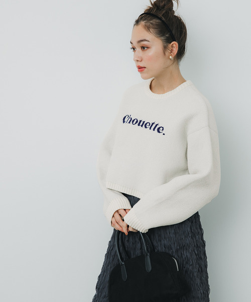 coca（coca）（コカ）の「フワもち立体ロゴニット（ニット/セーター・レディース・アイボリー/グリーン/チャコール・M/L）」の4枚目の写真